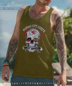 Kansas City Chiefs Harley Daivsion Skull Tank Top Racerback
