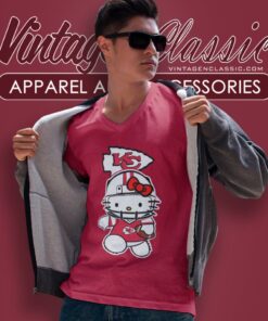 Kansas City Chiefs Hello Kitty V Neck TShirt