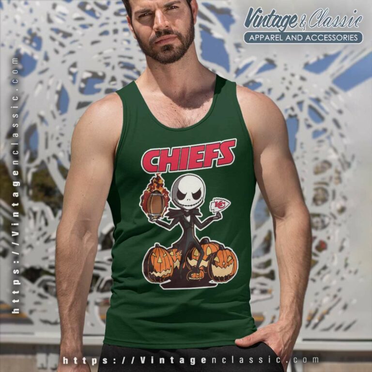 Kansas City Chiefs Jack Skellington Halloween Tank Top Racerback Kansas City Chiefs Jack Skellington Halloween Tank Top Racerback