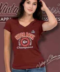Kansas City Chiefs Logo Super Bowl Lviii Champions V Neck TShirt
