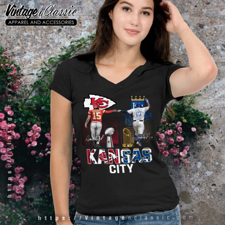Kansas City Chiefs Mahomes And Kansas City Royals Perez V Neck Kansas City Chiefs Mahomes And Kansas City Royals Perez V Neck