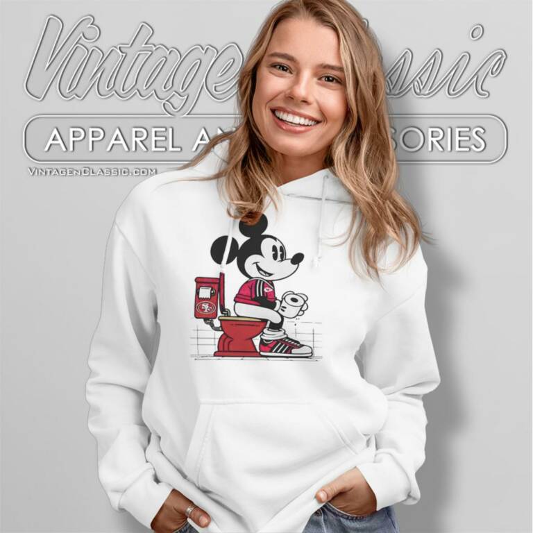 Kansas City Chiefs Mickey Mouse Sitting On San Francisco 49ers Toilet Hoodie Kansas City Chiefs Mickey Mouse Sitting On San Francisco 49ers Toilet Hoodie