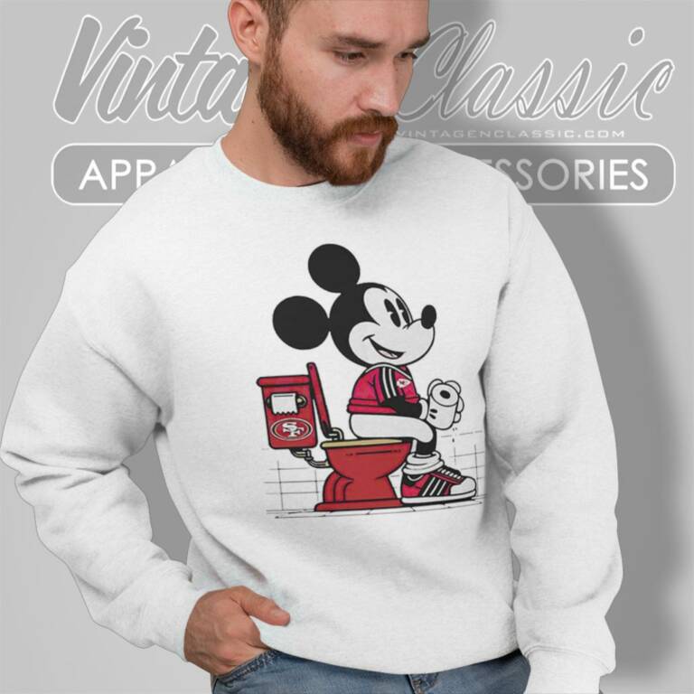 Kansas City Chiefs Mickey Mouse Sitting On San Francisco 49ers Toilet Sweatshirt Kansas City Chiefs Mickey Mouse Sitting On San Francisco 49ers Toilet Sweatshirt