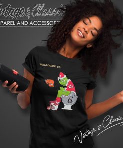 Kansas City Chiefs Nfl Santa Grinch Toilet Football Team Christmas Women T Shirt