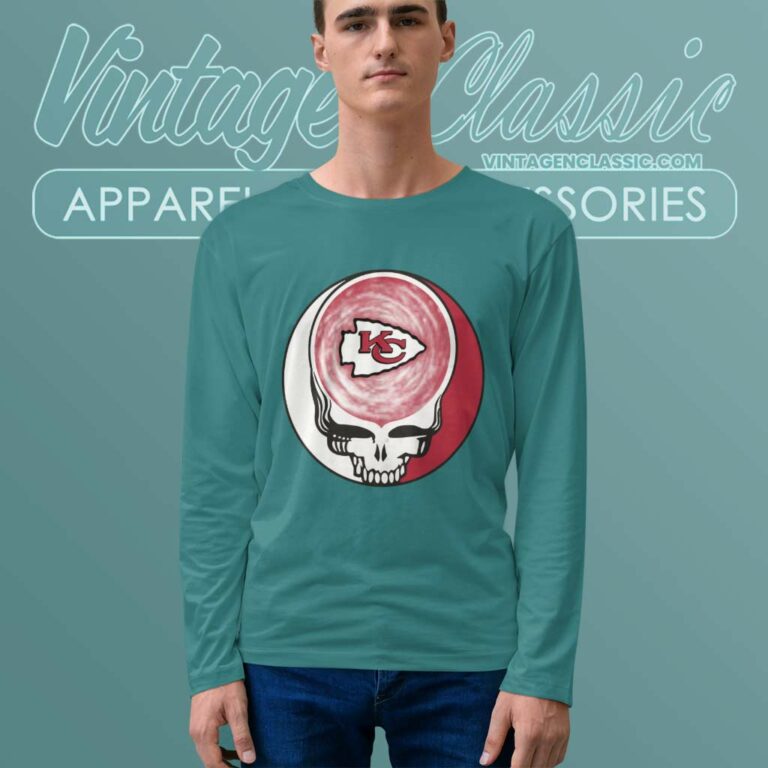 Kansas City Chiefs Nfl Shirt Grateful Dead Logo Long Sleeve Tee Kansas City Chiefs Nfl Shirt Grateful Dead Logo Long Sleeve Tee