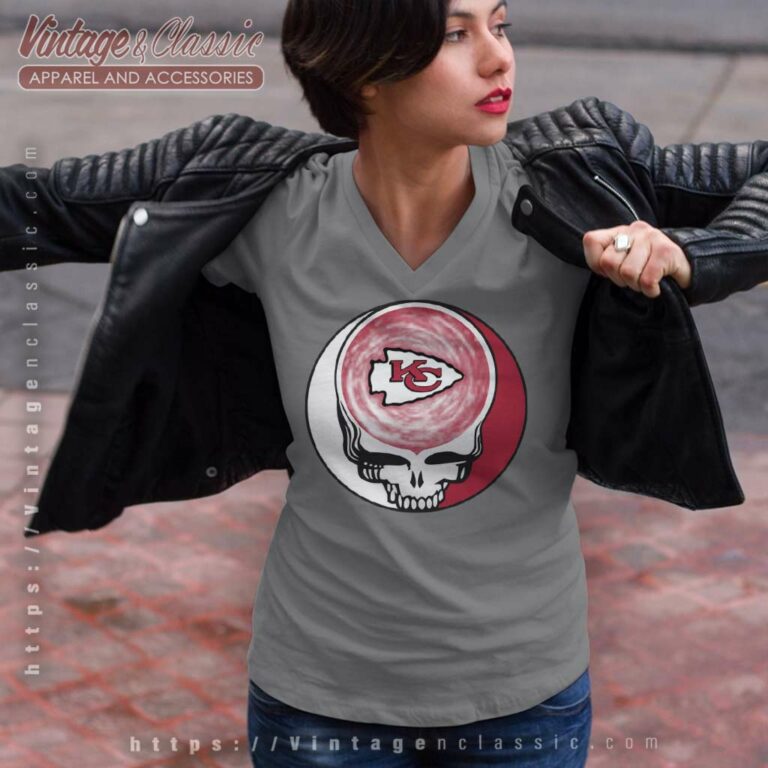 Kansas City Chiefs Nfl Shirt Grateful Dead Logo V Neck TShirt Kansas City Chiefs Nfl Shirt Grateful Dead Logo V Neck TShirt