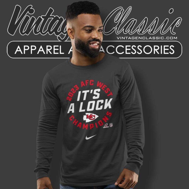 Kansas City Chiefs Nike Its A Lock 2023 Afc West Division Champions Long Sleeve Tee Kansas City Chiefs Nike Its A Lock 2023 Afc West Division Champions Long Sleeve Tee