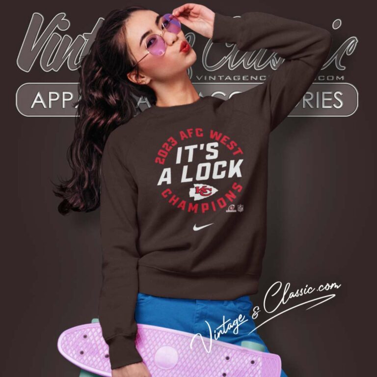 Kansas City Chiefs Nike Its A Lock 2023 Afc West Division Champions Sweatshirt Kansas City Chiefs Nike Its A Lock 2023 Afc West Division Champions Sweatshirt