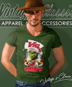 Kansas City Chiefs Santa Grinch Christmas V Neck TShirt