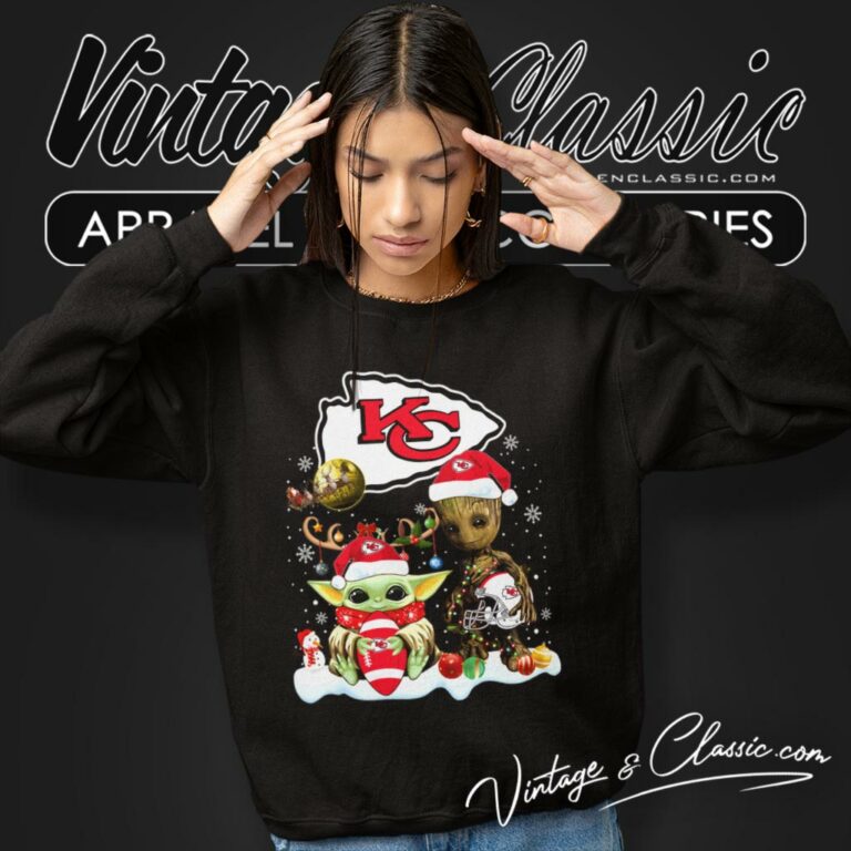 Kansas City Chiefs Shirt Baby Yoda And Groot Santa Christmas Sweatshirt Kansas City Chiefs Shirt Baby Yoda And Groot Santa Christmas Sweatshirt