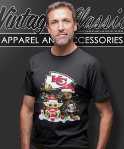 Kansas City Chiefs Shirt Baby Yoda And Groot Santa Christmas 4 Kansas City Chiefs Shirt Baby Yoda And Groot Santa Christmas T Shirt