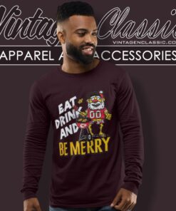 Kansas City Chiefs Shirt Holiday Eat Drink And Be Merry Long Sleeve Tee 1