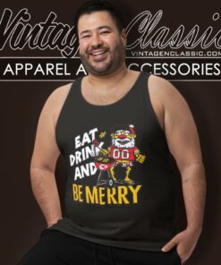Kansas City Chiefs Shirt Holiday Eat Drink And Be Merry Tank Top Racerback 1