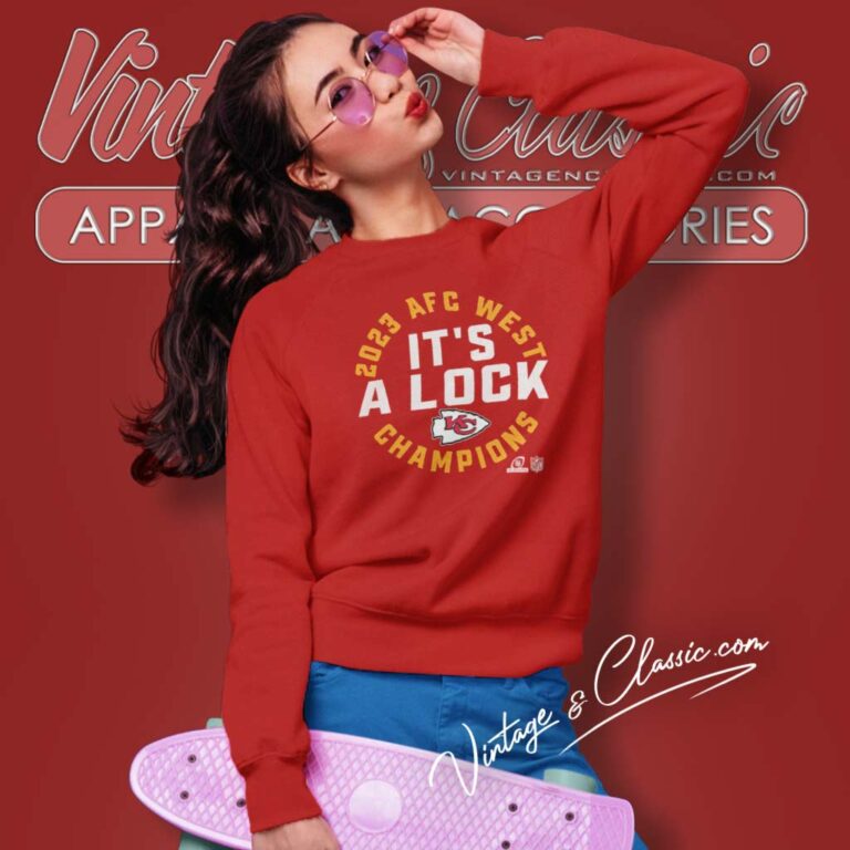 Kansas City Chiefs Shirt Its A Lock Afc West Division Champions 2023 Sweatshirt Kansas City Chiefs Shirt Its A Lock Afc West Division Champions 2023 Sweatshirt
