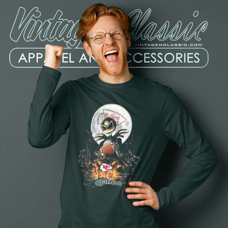 Kansas City Chiefs Shirt Jack Skellington Halloween Long Sleeve Tee Kansas City Chiefs Shirt Jack Skellington Halloween Long Sleeve Tee