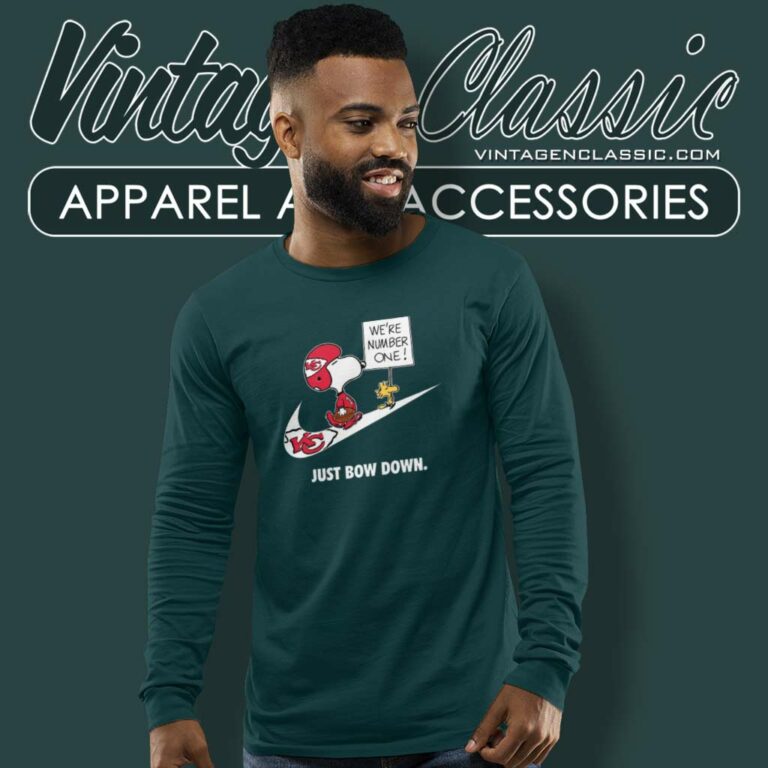 Kansas City Chiefs Snoopy Are Number One Shirt Nike Just Bow Down Long Sleeve Tee Kansas City Chiefs Snoopy Are Number One Shirt Nike Just Bow Down Long Sleeve Tee