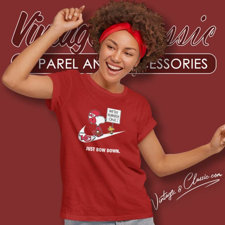 Kansas City Chiefs Snoopy Are Number One Shirt Nike Just Bow Down Women TShirt Kansas City Chiefs Snoopy Are Number One Shirt Nike Just Bow Down Women TShirt