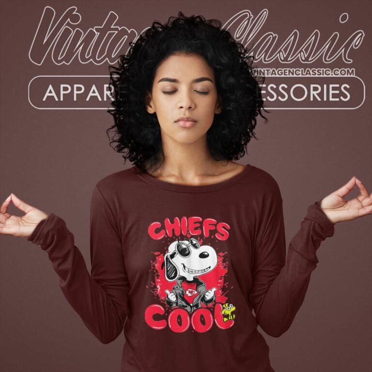 Kansas City Chiefs Snoopy Joe Cool Long Sleeve Tee Kansas City Chiefs Snoopy Joe Cool Long Sleeve Tee