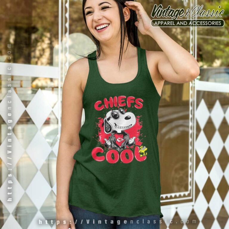 Kansas City Chiefs Snoopy Joe Cool Tank Top Racerback Kansas City Chiefs Snoopy Joe Cool Tank Top Racerback