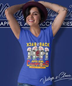 Kansas City Chiefs Super Bowl Champions Back To Back V Neck TShirt 1