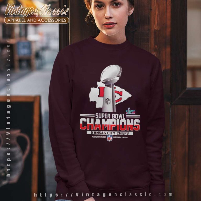 Kansas City Chiefs Super Bowl Lvii Champions Players Names Trophy Sweatshirt Kansas City Chiefs Super Bowl Lvii Champions Players Names Trophy Sweatshirt