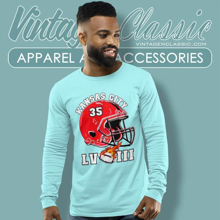 Kansas City Chiefs Super Bowl Lviii Helmet 35 Long Sleeve Tee Kansas City Chiefs Super Bowl Lviii Helmet 35 Long Sleeve Tee