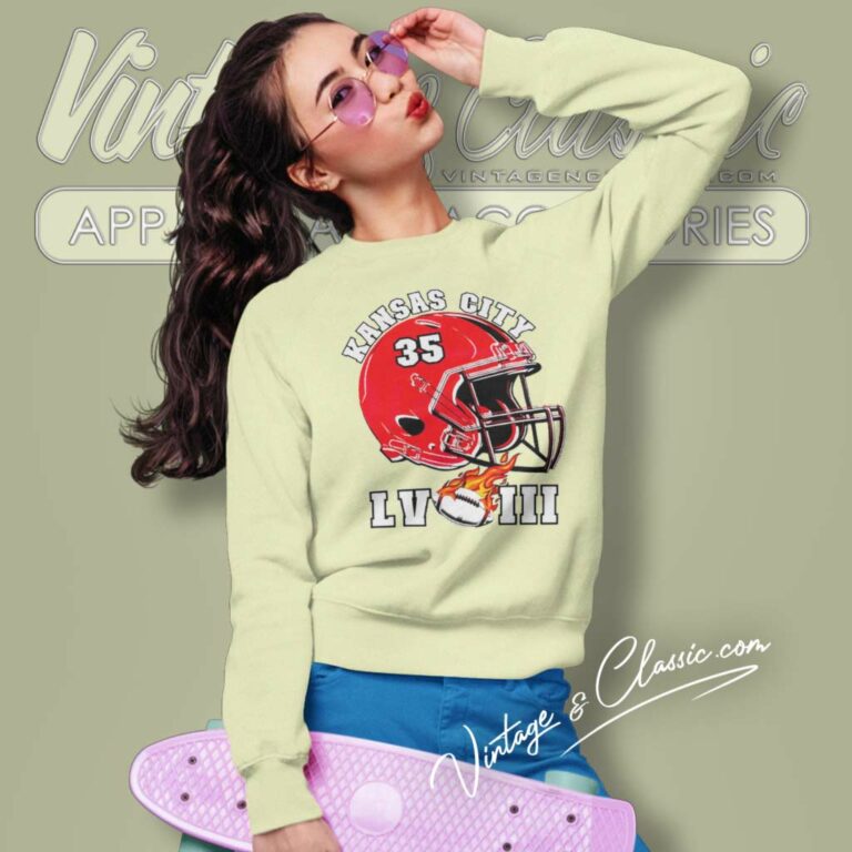 Kansas City Chiefs Super Bowl Lviii Helmet 35 Sweatshirt Kansas City Chiefs Super Bowl Lviii Helmet 35 Sweatshirt