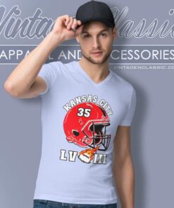 Kansas City Chiefs Super Bowl Lviii Helmet 35 V Neck TShirt