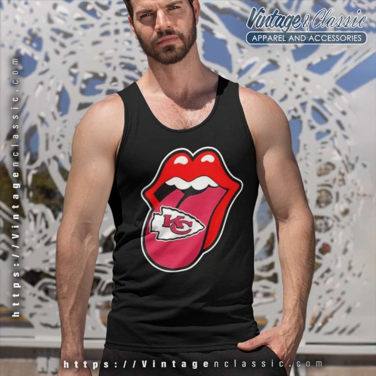 Kansas City Chiefs The Rolling Stones Logo Tank Top Racerback Kansas City Chiefs The Rolling Stones Logo Tank Top Racerback