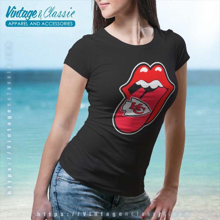 Kansas City Chiefs The Rolling Stones Logo Women TShirt Kansas City Chiefs The Rolling Stones Logo Women TShirt
