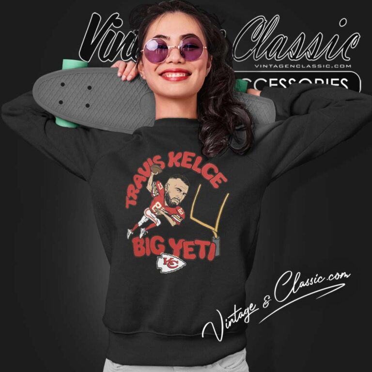 Kansas City Chiefs Travis Kelce Caricature Player Homage Sweatshirt Kansas City Chiefs Travis Kelce Caricature Player Homage Sweatshirt