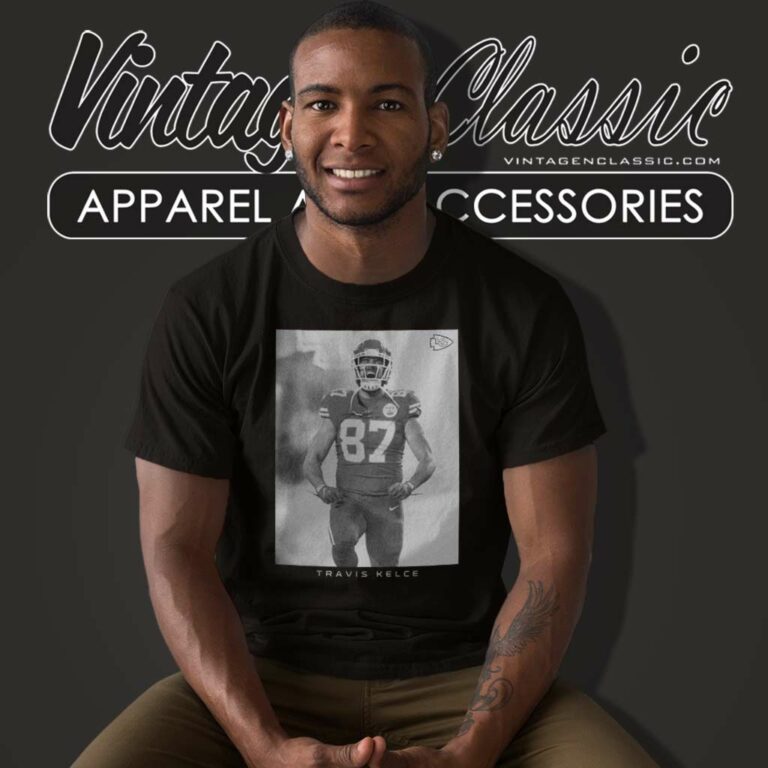 Kansas City Chiefs Travis Kelce Majestic Black Player T Shirt Kansas City Chiefs Travis Kelce Majestic Black Player T Shirt