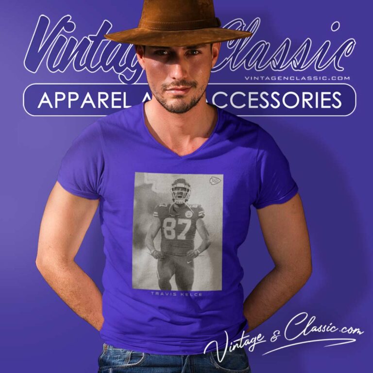 Kansas City Chiefs Travis Kelce Majestic Black Player V Neck TShirt Kansas City Chiefs Travis Kelce Majestic Black Player V Neck TShirt
