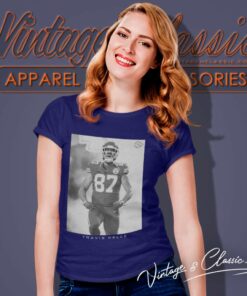 Kansas City Chiefs Travis Kelce Majestic Black Player Women TShirt