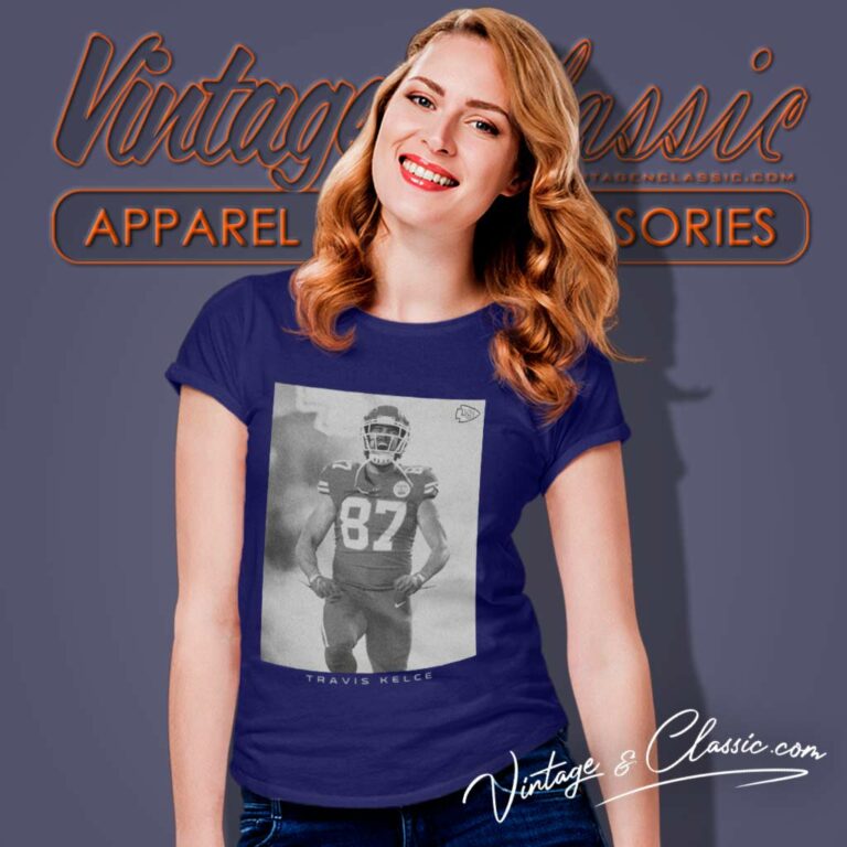 Kansas City Chiefs Travis Kelce Majestic Black Player Women TShirt Kansas City Chiefs Travis Kelce Majestic Black Player Women TShirt
