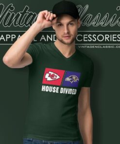 Kansas City Chiefs Vs Baltimore Ravens House Divided V Neck TShirt