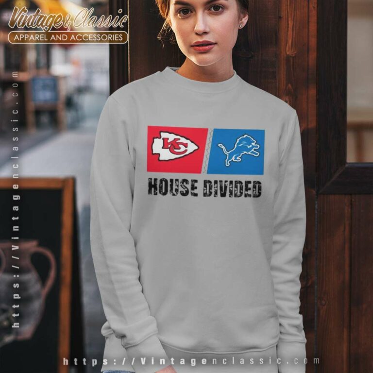 Kansas City Chiefs Vs Detroit Lions House Divided Sweatshirt Kansas City Chiefs Vs Detroit Lions House Divided Sweatshirt