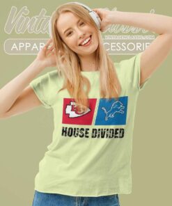 Kansas City Chiefs Vs Detroit Lions House Divided Women TShirt