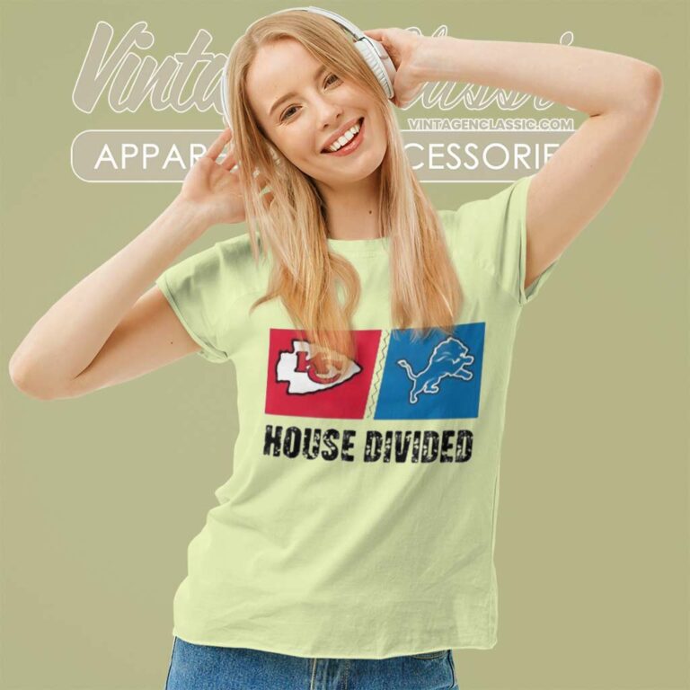 Kansas City Chiefs Vs Detroit Lions House Divided Women TShirt Kansas City Chiefs Vs Detroit Lions House Divided Women TShirt