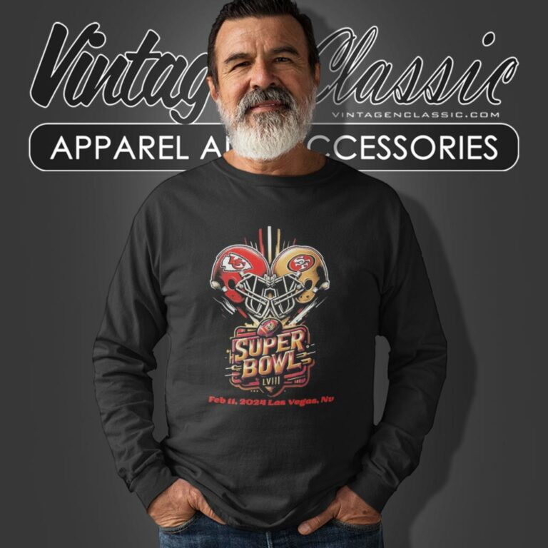 Kansas City Chiefs Vs San Francisco 49ers Super Bowl Lviii Feb 11 2024 Las Vegas Nv Long Sleeve Tee Kansas City Chiefs Vs San Francisco 49ers Super Bowl Lviii Feb 11 2024 Las Vegas Nv Long Sleeve Tee