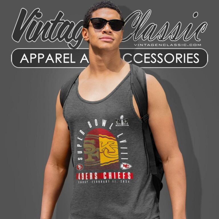 Kansas City Chiefs Vs San Francisco 49ers Super Bowl Lviii Matchup Final Tank Top Racerback Kansas City Chiefs Vs San Francisco 49ers Super Bowl Lviii Matchup Final Tank Top Racerback