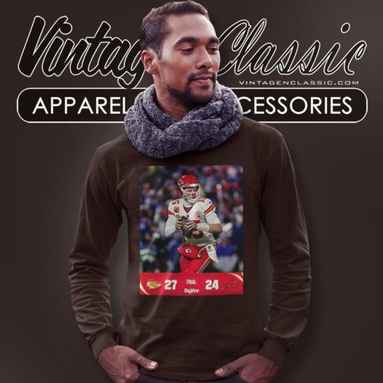Kansas City Chiefs Win 27 24 Buffalo Bills 2023 Nfl Playoff Divisional Round Final Long Sleeve Tee Kansas City Chiefs Win 27 24 Buffalo Bills 2023 Nfl Playoff Divisional Round Final Long Sleeve Tee