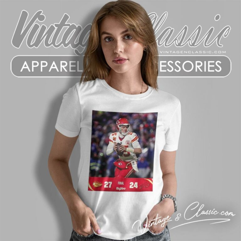 Kansas City Chiefs Win 27 24 Buffalo Bills 2023 Nfl Playoff Divisional Round Final Women T Shirt Kansas City Chiefs Win 27 24 Buffalo Bills 2023 Nfl Playoff Divisional Round Final Women T Shirt