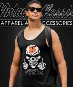 Kansas City Clemson Tigers Skull Middle Finger Tank Top Racerback