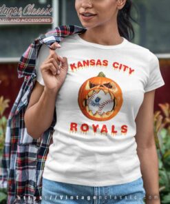 Kansas City Royals Halloween Pumpkin Shirt 4 Kansas City Royals Halloween Pumpkin Women TShirt