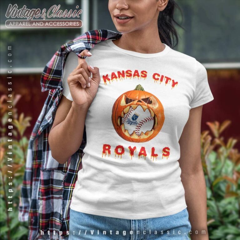 Kansas City Royals Halloween Pumpkin Women TShirt Kansas City Royals Halloween Pumpkin Women TShirt