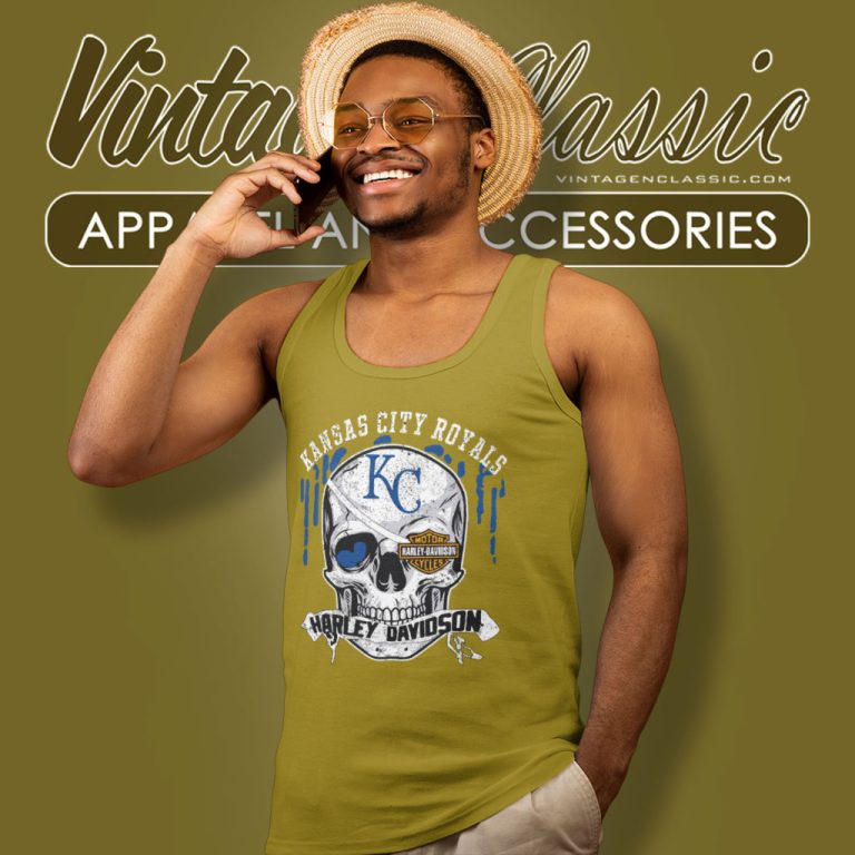 Kansas City Royals Harley Davidson Skull Tank Top Racerback Kansas City Royals Harley Davidson Skull Tank Top Racerback