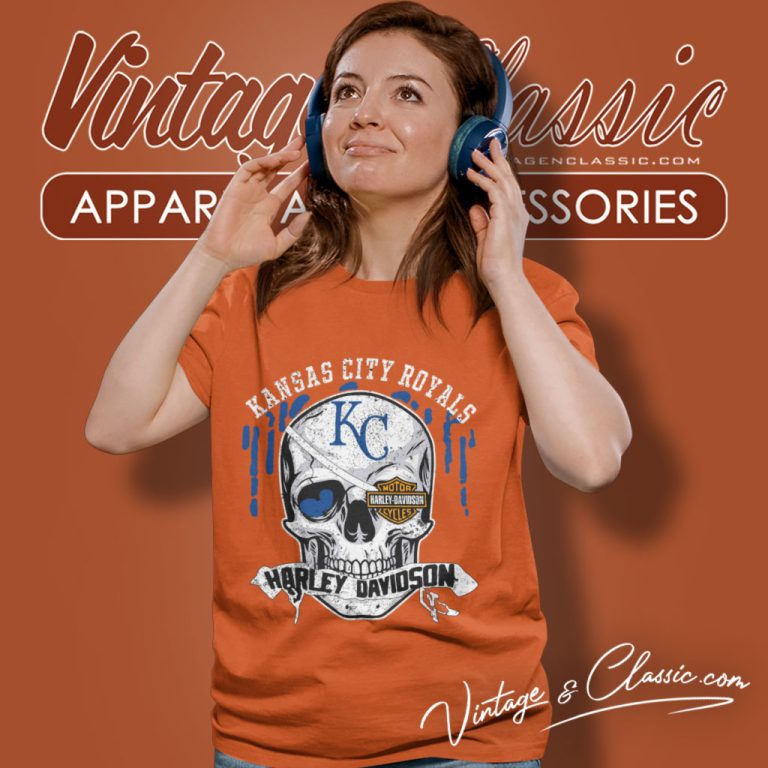 Kansas City Royals Harley Davidson Skull Women T Shirt Kansas City Royals Harley Davidson Skull Women T Shirt