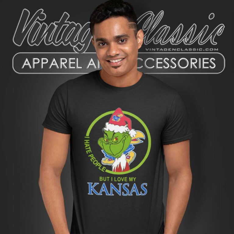 Kansas Jayhawks Ncaa Christmas Grinch Shirt I Hate People But I Love My Kansas T Shirt Kansas Jayhawks Ncaa Christmas Grinch Shirt I Hate People But I Love My Kansas T Shirt