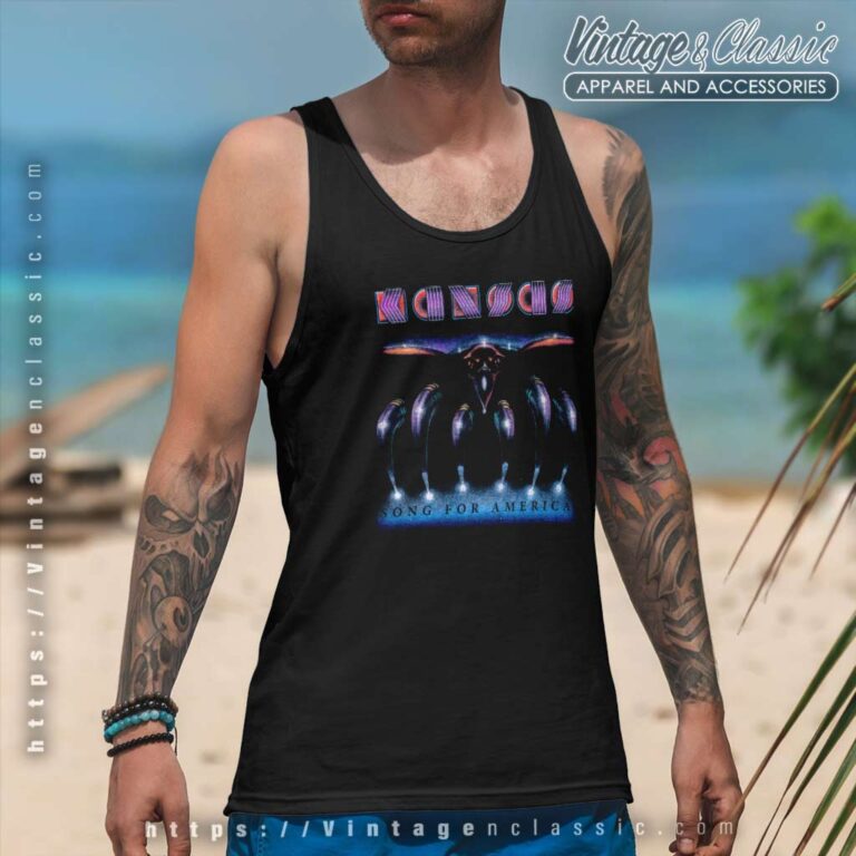 Kansas Song For America 1975 Tour Reissue Tank Top Racerback Kansas Song For America 1975 Tour Reissue Tank Top Racerback